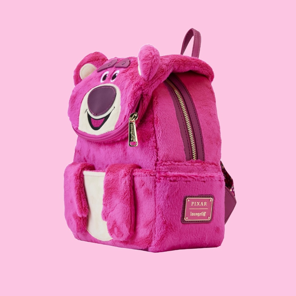 Loungefly Toy Story Lotso Plush Pocket Mini Backpack and Wallet - Picture 2 of 7
